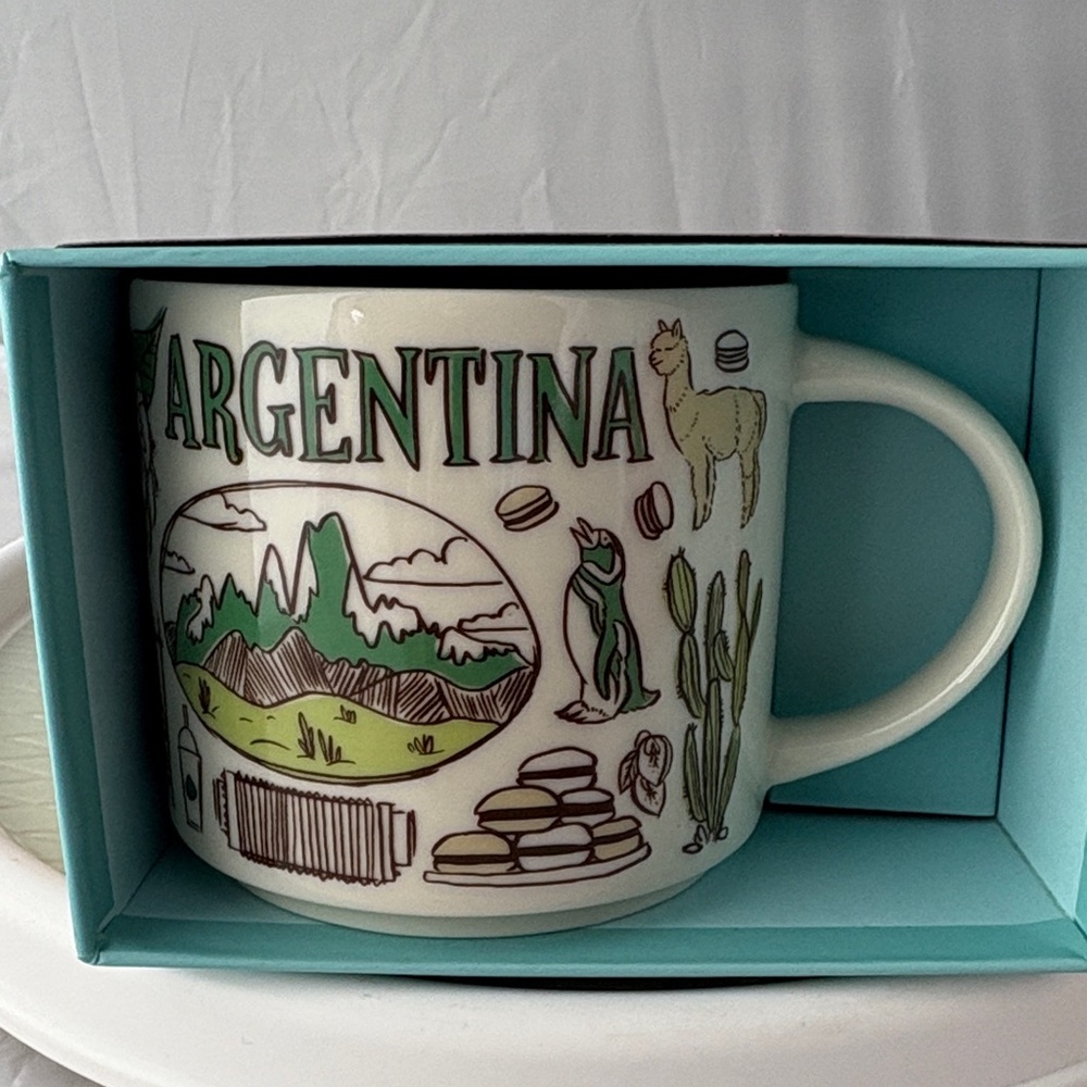 Starbucks Argentina Themed Mug with Green and Black Design